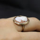10k Cameo carved shell 10k signet ring. Bezel Set Budlong, Dockert & Armstrong Cameo ring