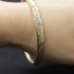 10k Yellow Gold Etched Bangle Bracelet. 10k HOB Gold Hinged Bracelet