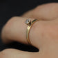 14k Diamond Solitaire. 14k Yellow gold engraved illusion set Daisy diamond ring.