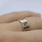 10k Wide Cigar band. Rose Gold Vintage Embossed Maple Oak Leaf design. 7.5mm sz6.75