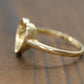 14k Open Heart and diamond ring. Dainty Heart love beat ring.