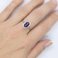 18k White Gold Enamel Ring. Tiny Roses painted enamel ring.