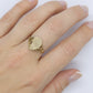 Signet Ring with letter I or J. 14k Yellow gold with Half Heart. Engraved letter I or J