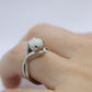 14k Large Opal Solitaire Claw set ring. Opal Bypass solitaire band.