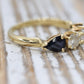 Stunning 14k 1/2ctw Diamond with pear sapphires ring. 14k Diamond and sapphire band.