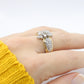14k Yellow Gold Ring. Round Diamond Cluster Ring. Waterfall diamond. 1.46ctw diamonds