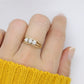 14k Diamond trio ring. TRILOGY 3 stone Diamond 1/2ctws Ring. Engagement Ring. Solitaire ring.