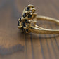 14k Sapphire Diamond Bypass ring. 14k Marquise Sapphire Flower Branch Vine cluster ring