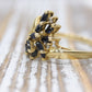 14k Sapphire Diamond Bypass ring. 14k Marquise Sapphire Flower Branch Vine cluster ring