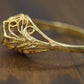 Filigree diamond cut 14k Yellow Gold ring. 14k precious open scroll ring