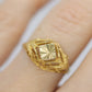 Filigree diamond cut 14k Yellow Gold ring. 14k precious open scroll ring