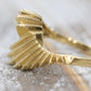 Bypass Twist diamond cut 14k Yellow Gold ring. 14k precious open scroll ring