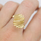 Bypass Twist diamond cut 14k Yellow Gold ring. 14k precious open scroll ring