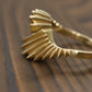 Bypass Twist diamond cut 14k Yellow Gold ring. 14k precious open scroll ring