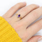 Marquise Amethyst 10k Gold ring. Amethyst and diamond Ring.