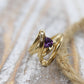 Trilliant Amethyst 10k Gold ring. 10k Triangular Amethyst in a Bypass Ring.