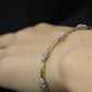 14k Diamond Tennis Bracelet. 14k 3 Stone round diamond Tennis bracelet. 7g 7.25in