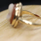 14k Cameo carved shell 14k signet ring. Bezel Set Cameo ring