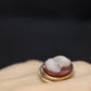 14k Cameo carved shell 14k signet ring. Bezel Set Cameo ring