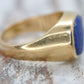 14k Mens Lapis Lazuli ring. 14k Oval Lapis Lazuli bezel set in a Heavy shank. SZ 11 13.1grams
