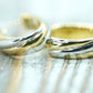 14k Gold Yellow and White HOOP Earrings. 14k High Polish Gloss earrings.