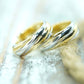 14k Gold Yellow and White HOOP Earrings. 14k High Polish Gloss earrings.