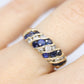 Stunning 14k Diamond and Sapphires Band. 14k Diamond and sapphire channel ring.