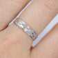 18K White Gold X Textured Cross Band 4mm. Sz 7.75. Stackable ring.