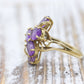 Oval Amethyst cluster ring. 14k Yellow gold Amethyst Cluster ring