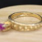 Linde RED PINK STAR Ruby Solitaire ring. 10k Yellow gold.
