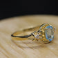 14k Aquamarine Topaz and diamond ring. Beautiful Dainty ring