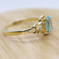 14k Aquamarine Topaz and diamond ring. Beautiful Dainty ring