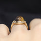 10k Tiger Eye BEETLE ring. 10k Oval Carved Beetle Scarab ring