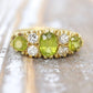 18k Large Peridot and Diamond Ring. Made in UK 1976. 6.4grams with 0.40ctw in diamonds