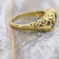 18k Large Peridot and Diamond Ring. Made in UK 1976. 6.4grams with 0.40ctw in diamonds