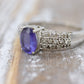 Tanzanite and diamond ring. 14k Blue Tanzanite solitaire.
