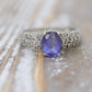 Tanzanite and diamond ring. 14k Blue Tanzanite solitaire.