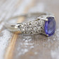 Tanzanite and diamond ring. 14k Blue Tanzanite solitaire.