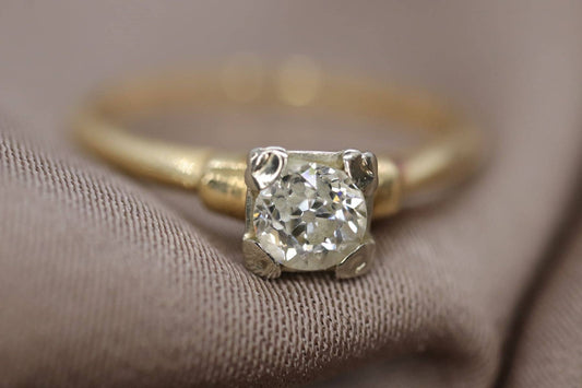 Art Deco Diamond ring. 14k Square Table Diamond 1930s Engagement ring.