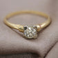 Art Deco Diamond ring. 14k Square Table Diamond 1930s Engagement ring.