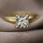 Art Deco Diamond ring. 14k Yellow and White Gold Square table.