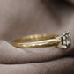 Art Deco Diamond ring. 14k Yellow and White Gold Square table.