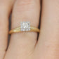 Art Deco Diamond ring. 14k Yellow and White Gold Square table.