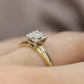 Art Deco Diamond ring. 14k Yellow and White Gold Square table.