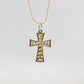 14k Cross Necklace. Open Crucifix Pendant on 14k chain