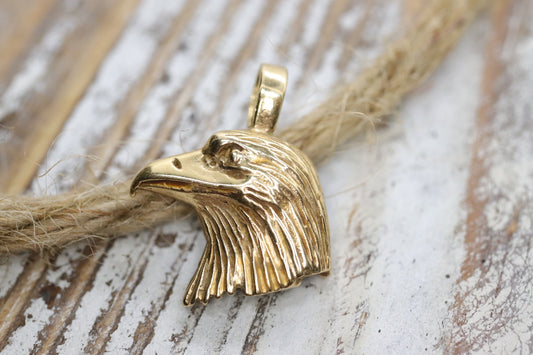 14k Eagle Pendant. 14k Eagle HEAD charm