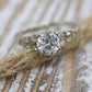 18k ART DECO Diamond 1ctw solitaire ring. 18k Large diamond engagement ring.