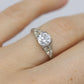 18k ART DECO Diamond 1ctw solitaire ring. 18k Large diamond engagement ring.