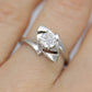 14K Bypass Diamond Solitaire Ring. Total 0.48ct Diamond Solitaire.  Stacked. Toi et moi band. White Gold ring. Sz5.5