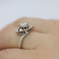 14K Bypass Diamond Solitaire Ring. Total 0.48ct Diamond Solitaire.  Stacked. Toi et moi band. White Gold ring. Sz5.5
